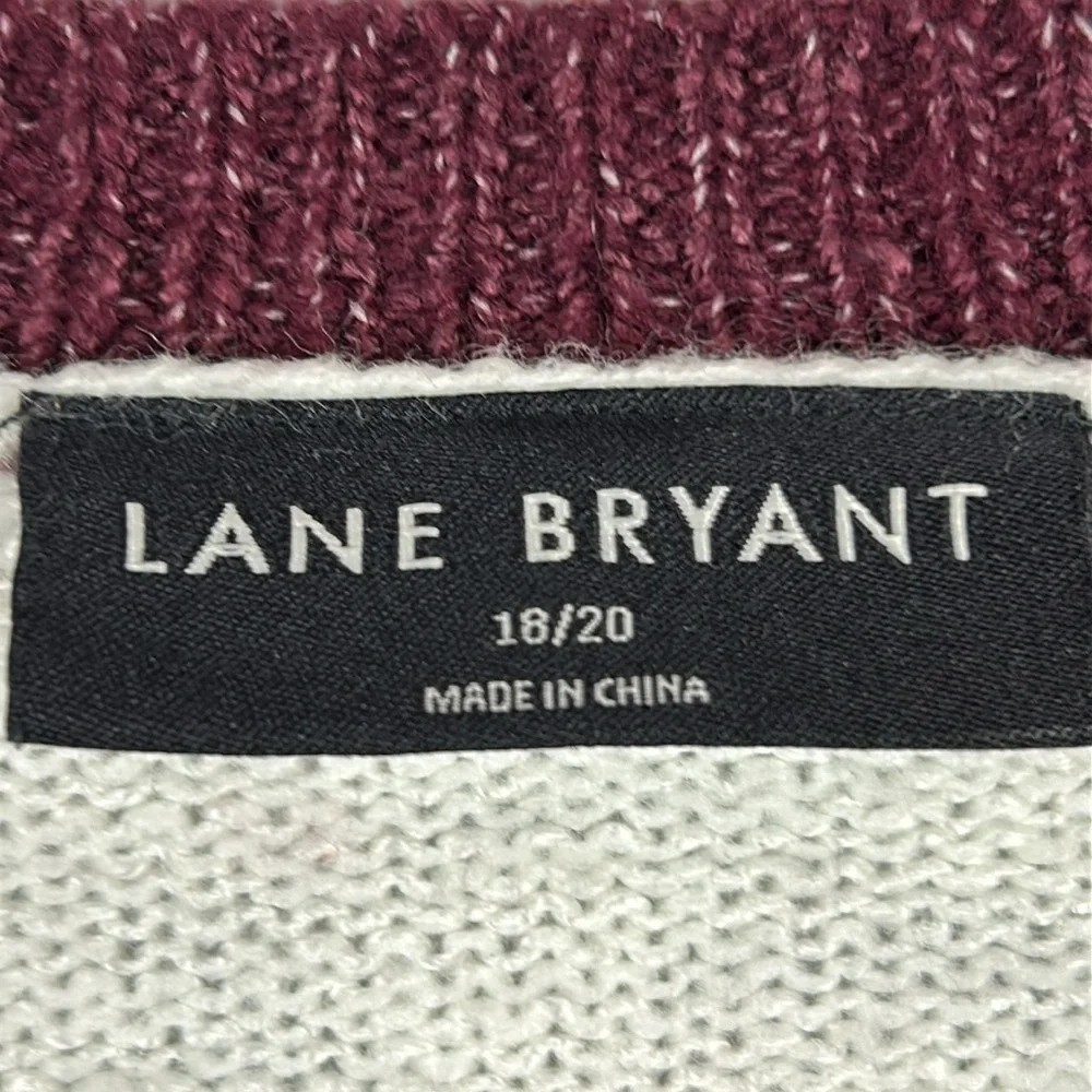 Lane Bryant Classic Button Front Cardigan Sweater Size 18/20 Maroon Colourblock - Picture 5 of 11